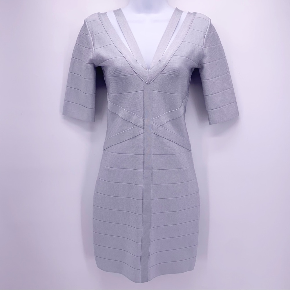 BEBE ICY GREY Bodycon Bandage Dress Size Small